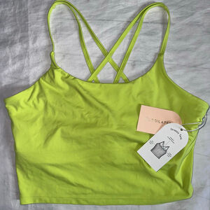 NWT Women’s 1X Logilates Strappy Tank Bra Limeade